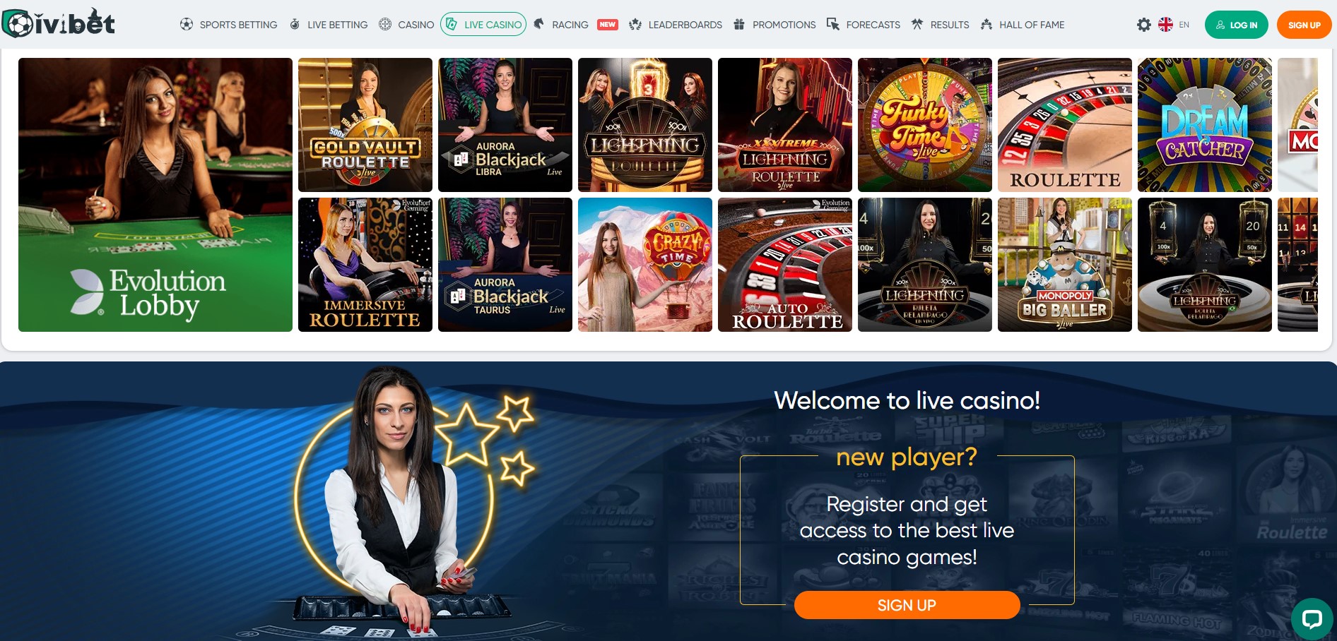 Ivibet Live Casino