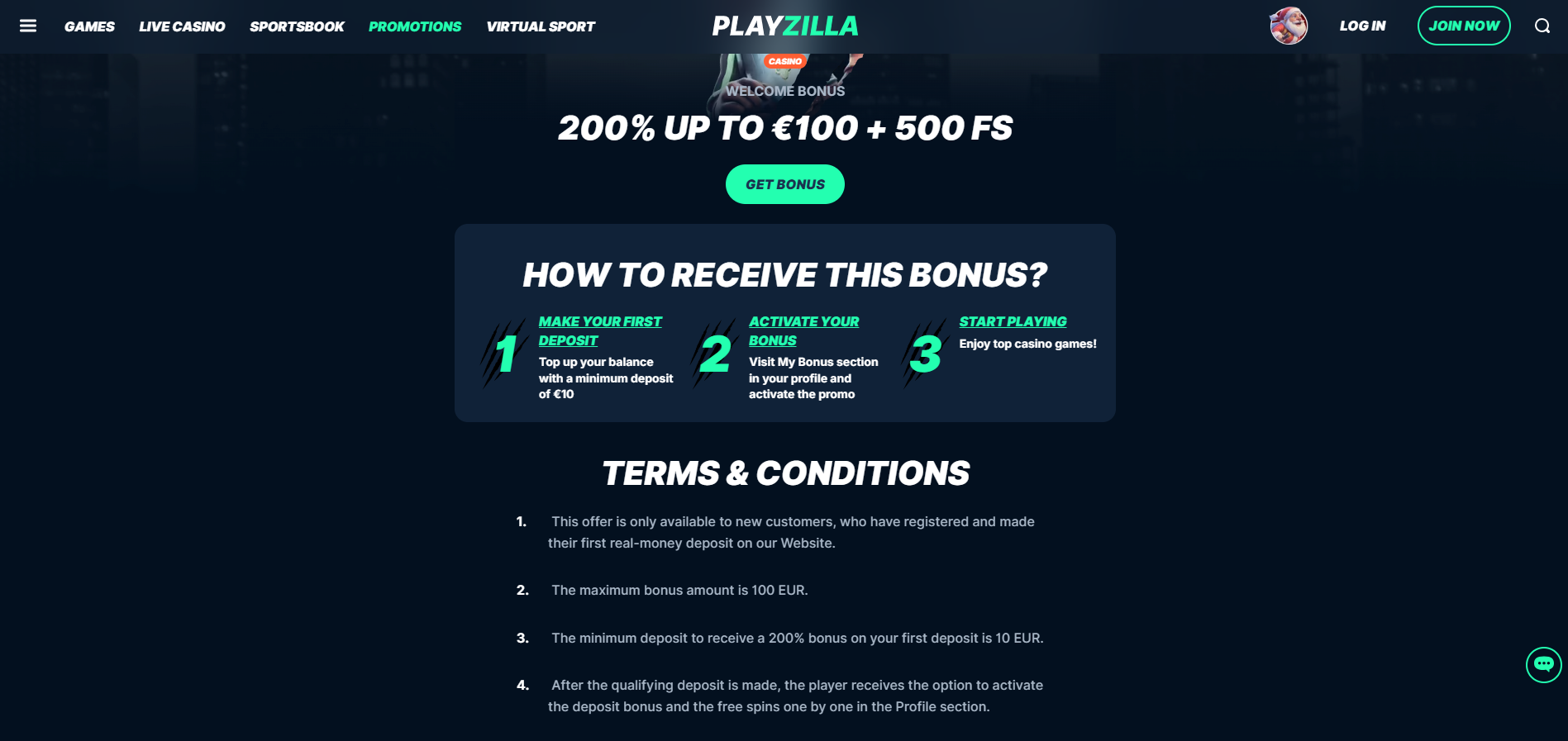 Playzilla Casino Bonus