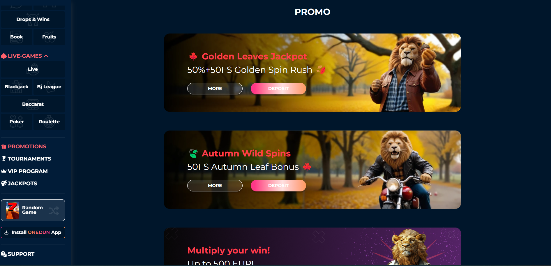 Onedun Casino Promotions