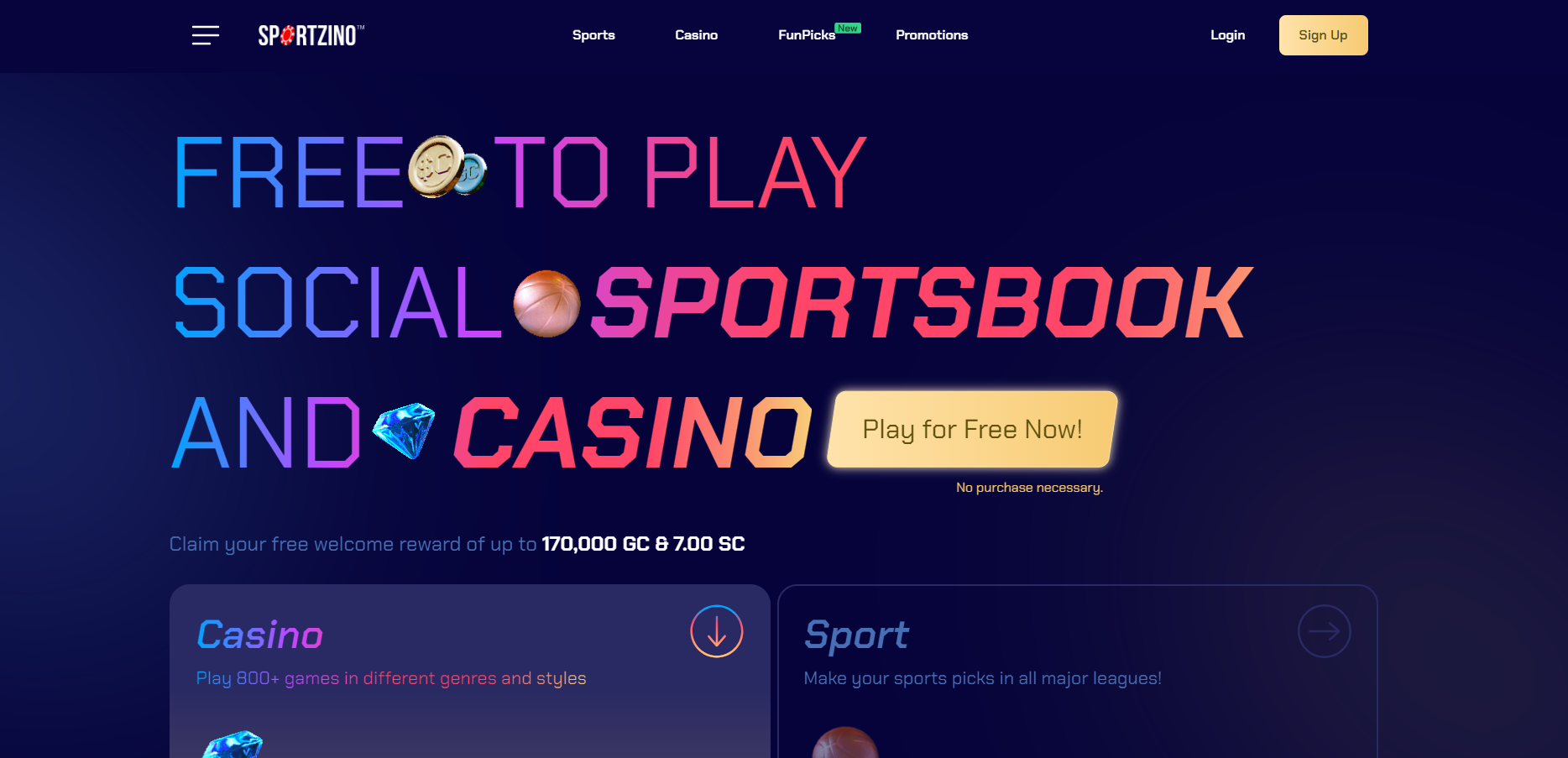 Sportzino Home Page