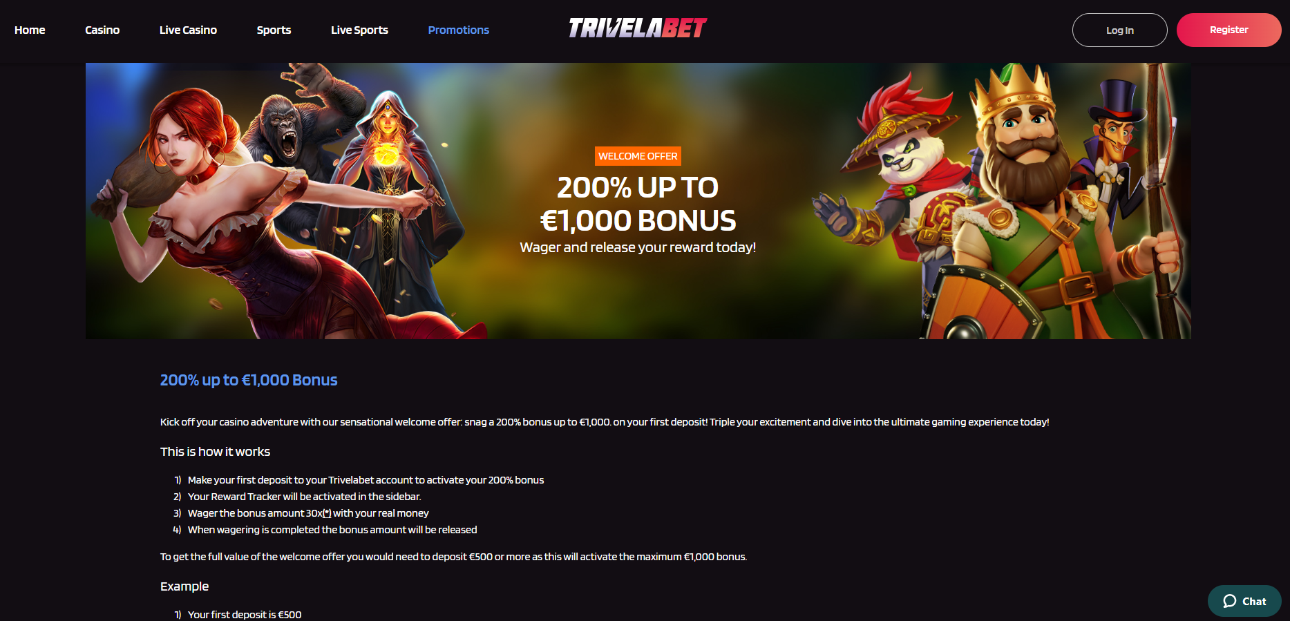 Trivelabet Welcome Bonus