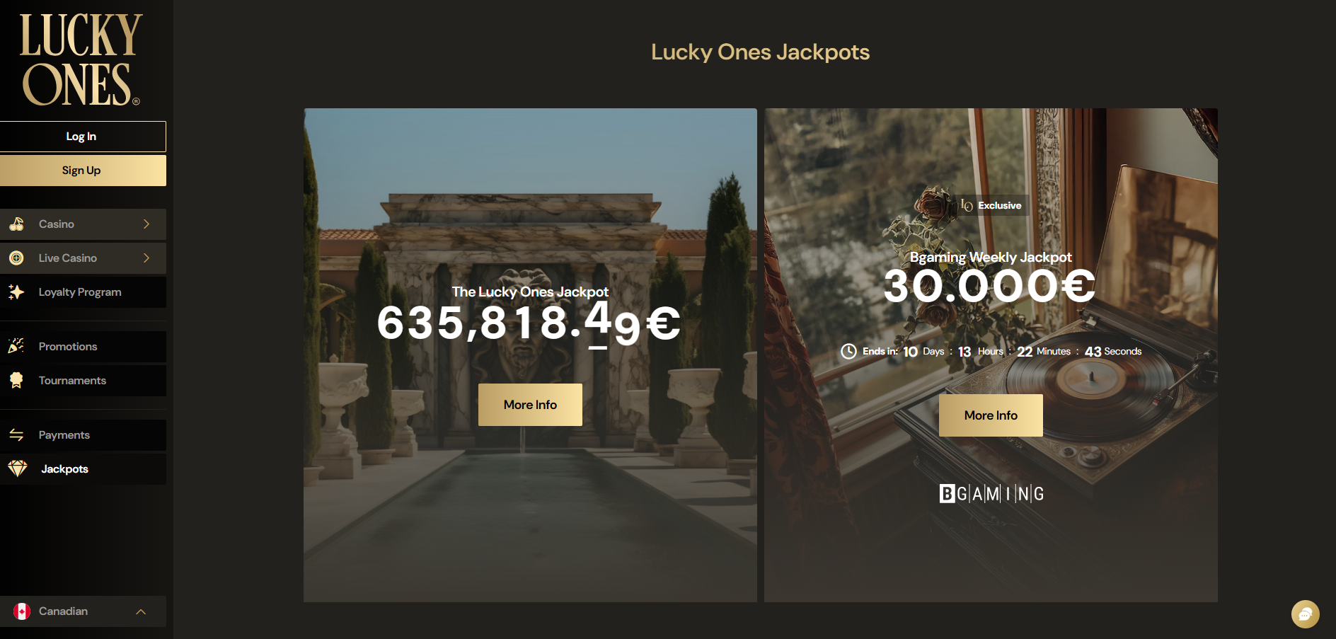 LuckyOnes Jackpots