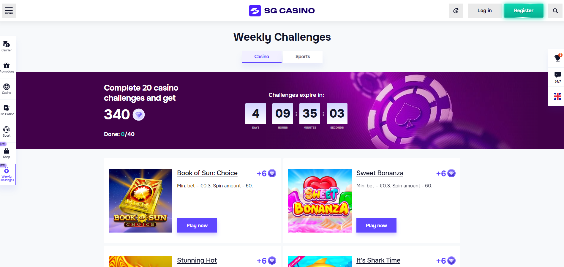 SG Casino Challenges