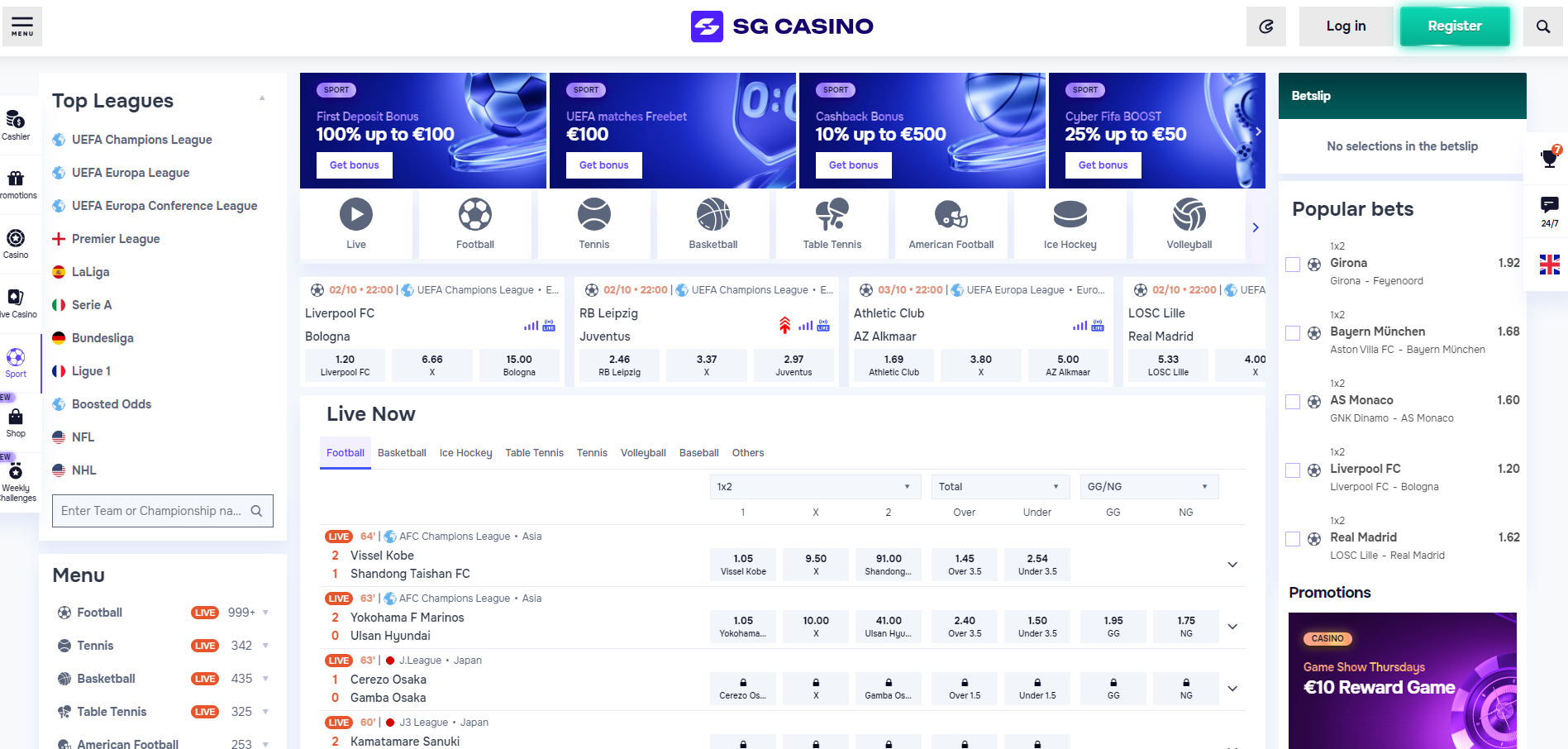 SGCasino Sports Bonus