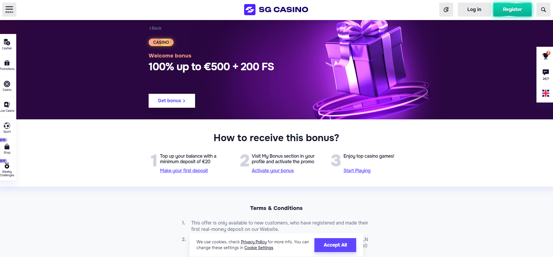 SG Casino Bonus