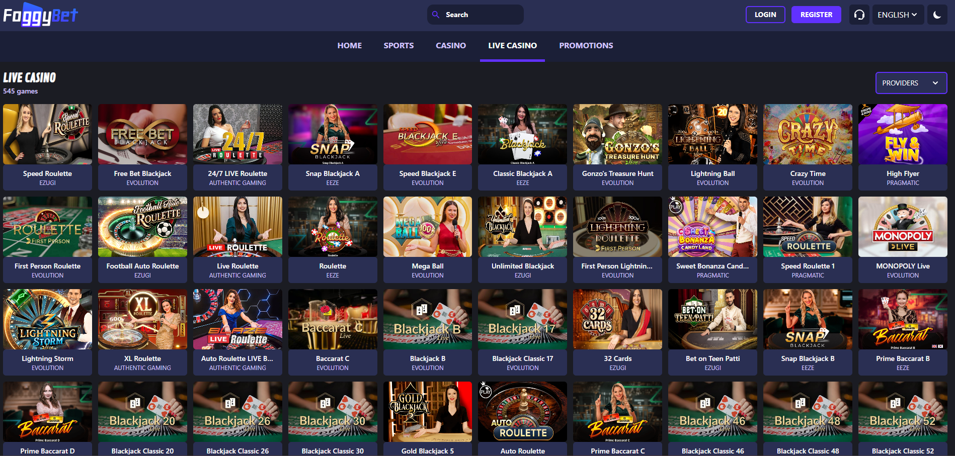 FoggyBet Live Casino