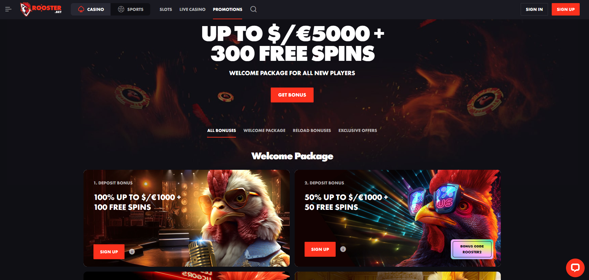 Roosterbet Casino Bonus