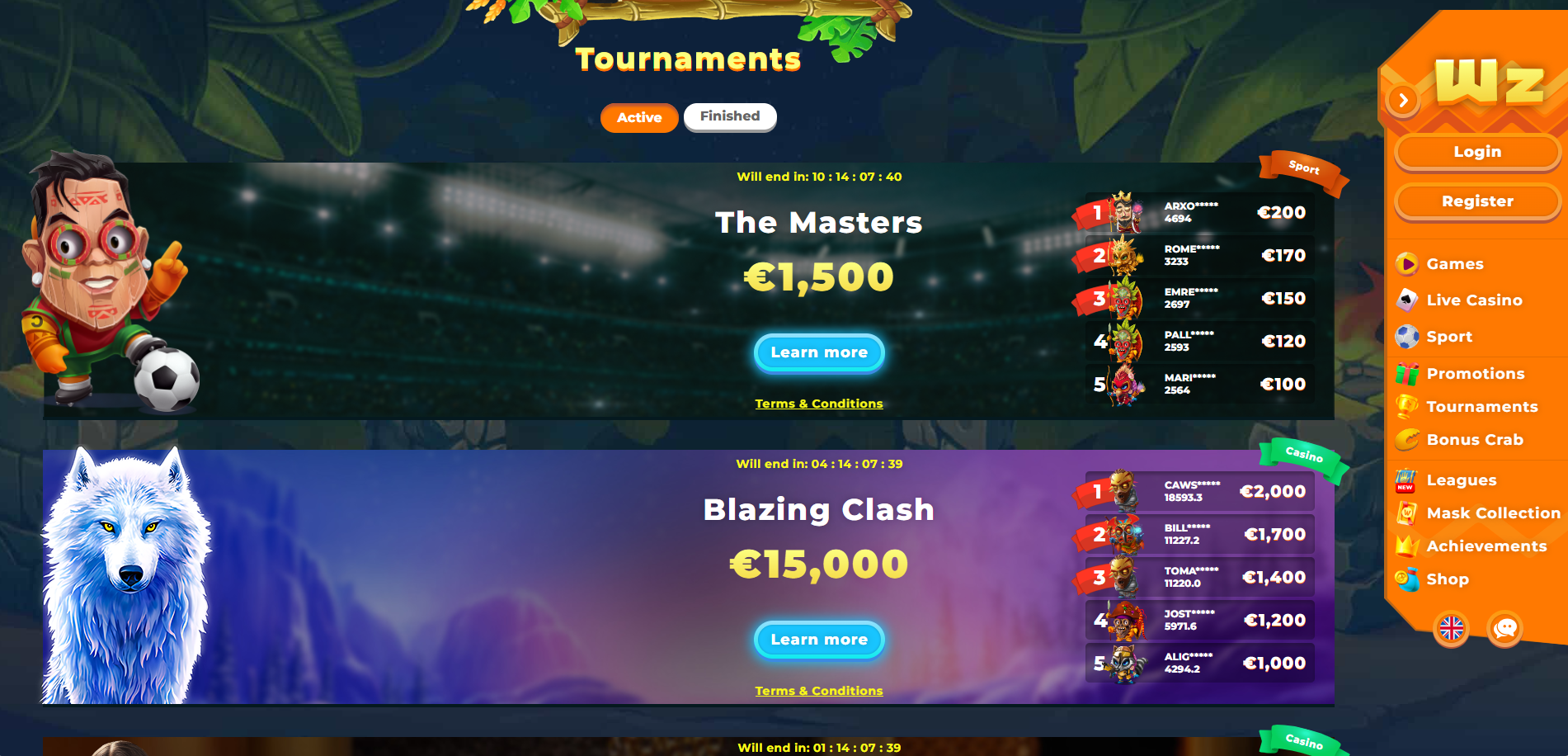 Wazamba Tournaments