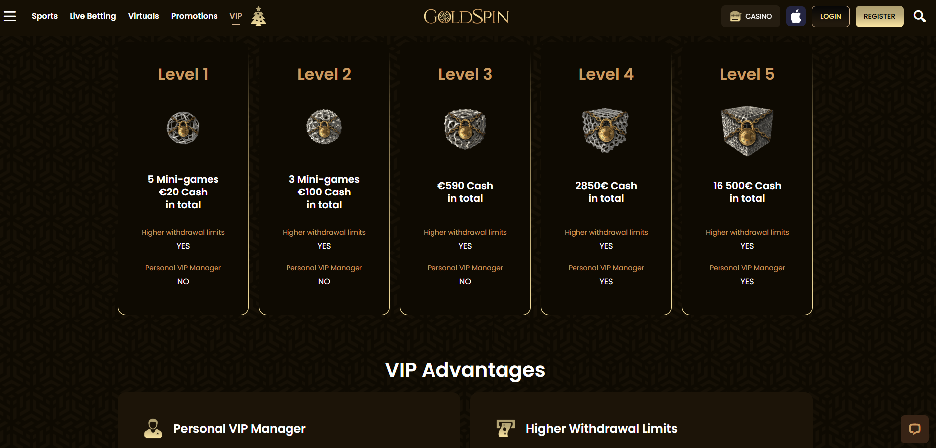 Goldspin VIP program