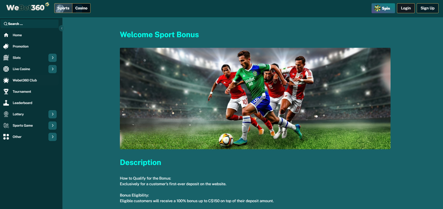 WeBet360 Sports Bonus