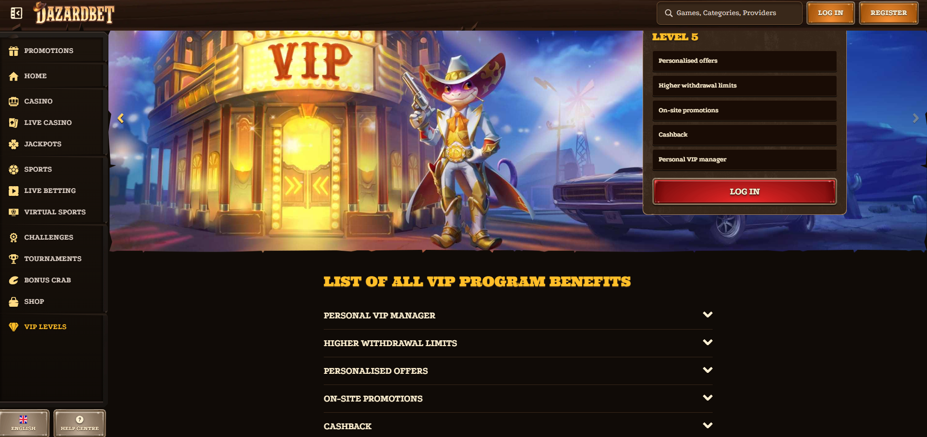 Dazardbet VIP Program