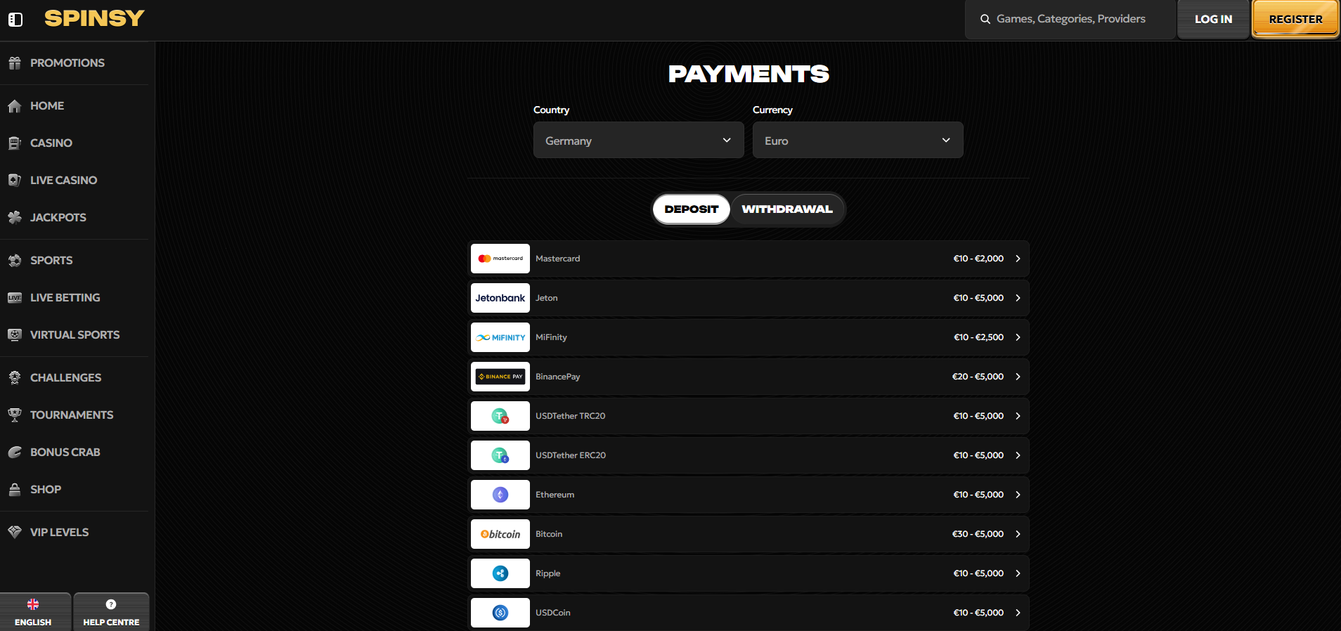 Spinsy Payments