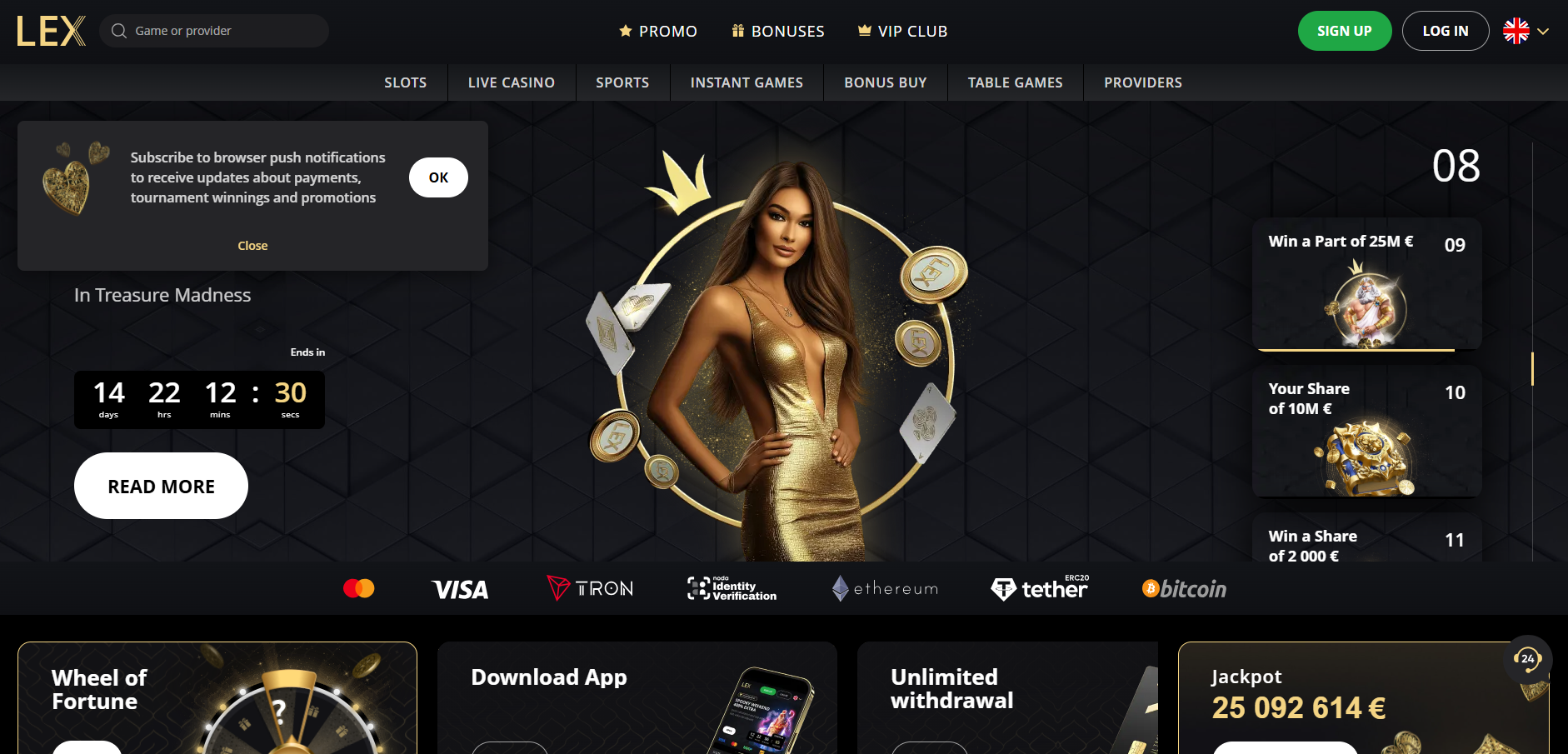 Lex Casino Home Page