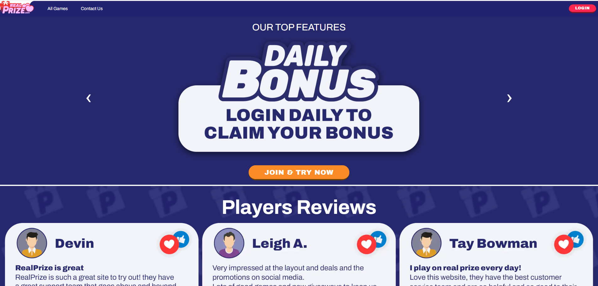 RealPrize Daily Bonuses