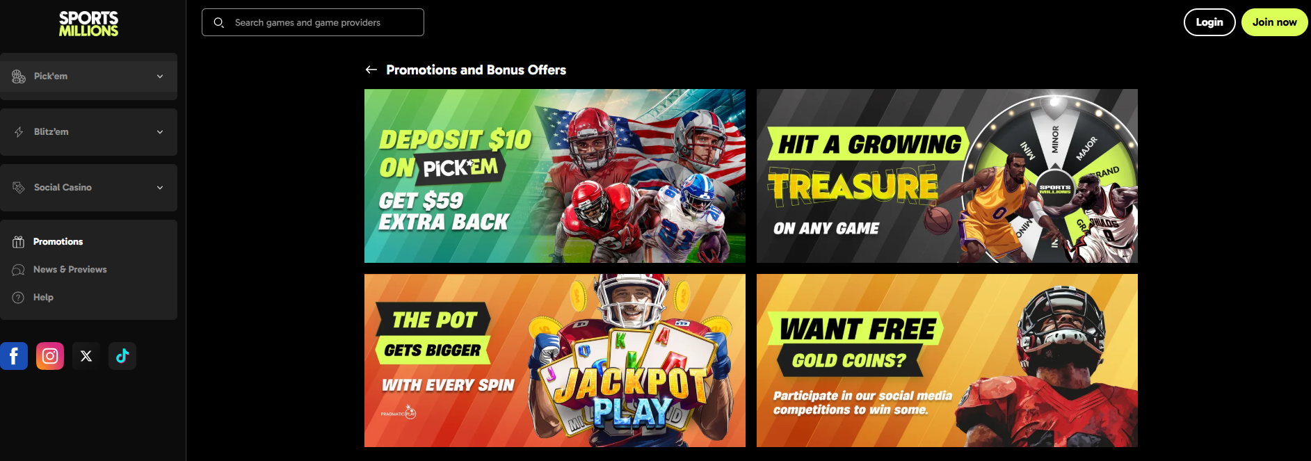 Sports Millions Promotions