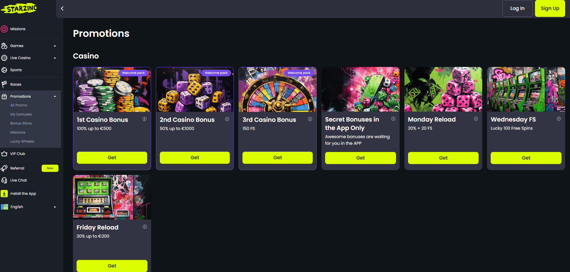 Starzino Casino Welcome Bonus