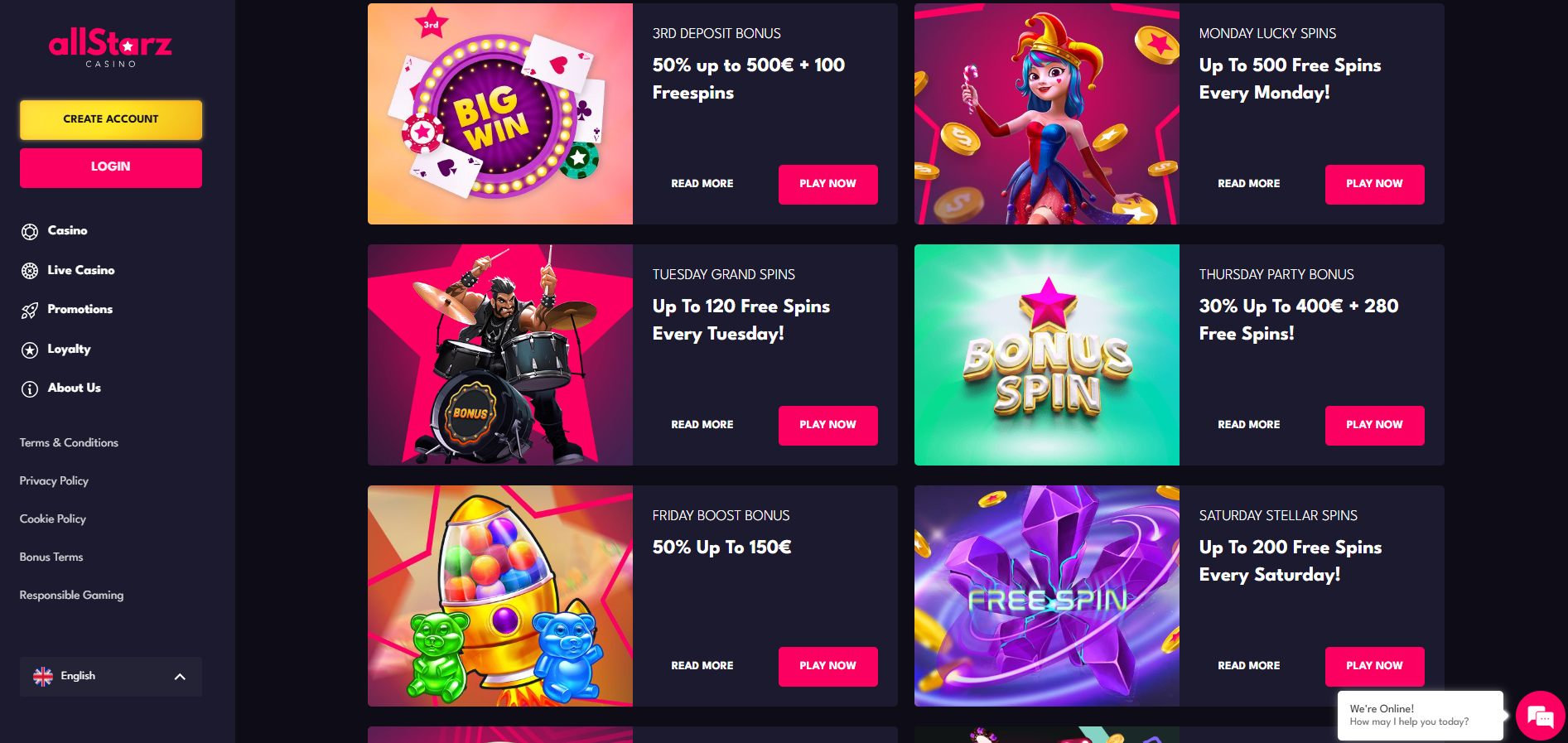 AllStarz Casino Promotions