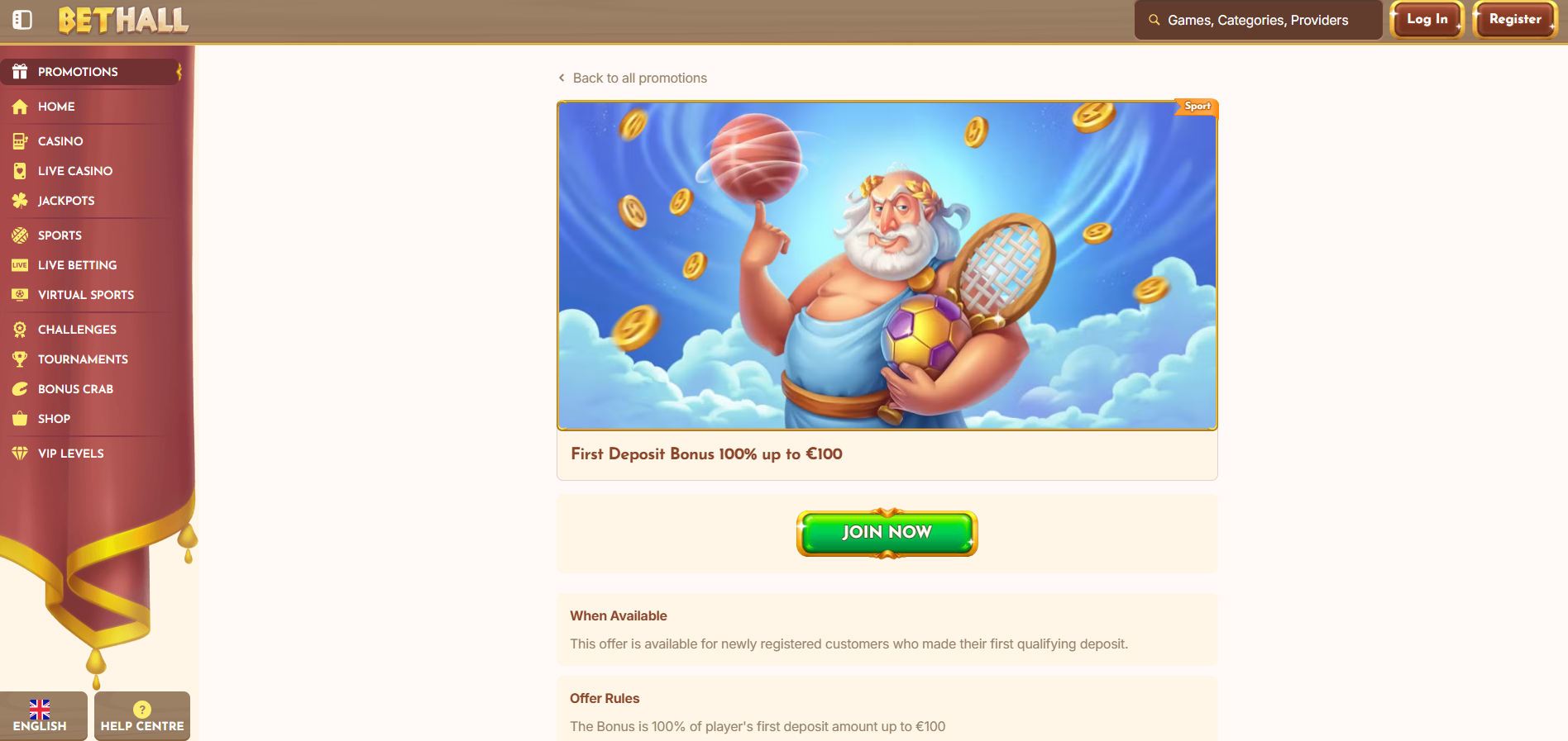 BetHall Sportsbook Bonus