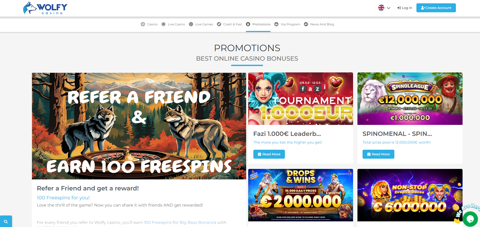 Wolfy Casino Promo's