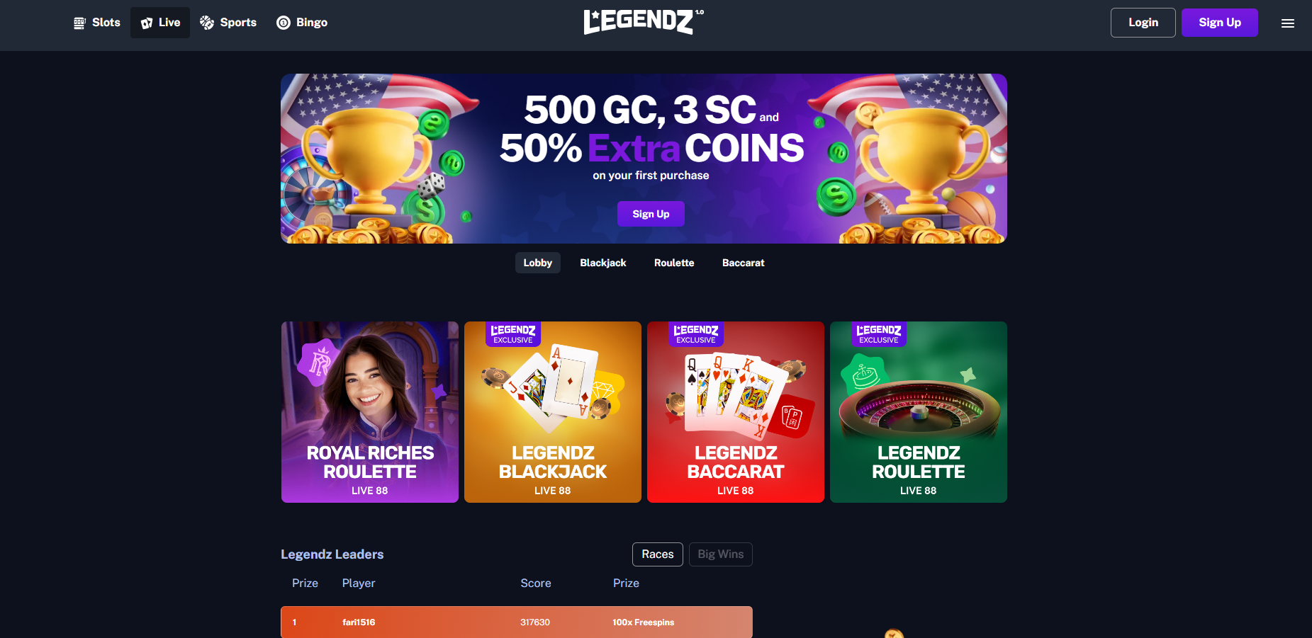 Legendz Live Casino