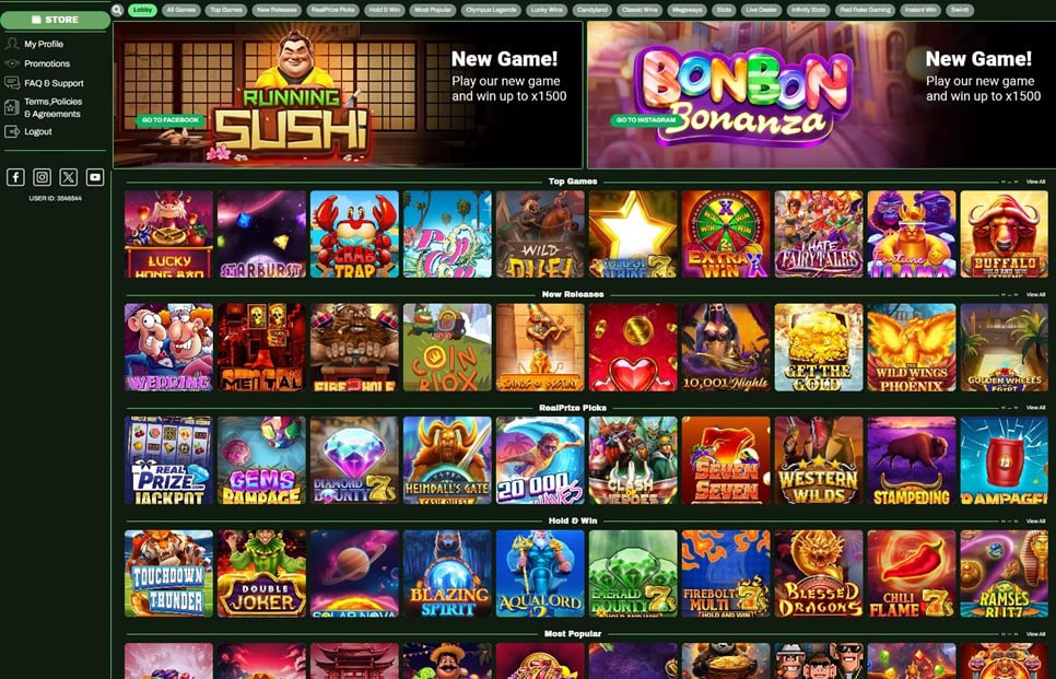 Lonestar Casino homepage