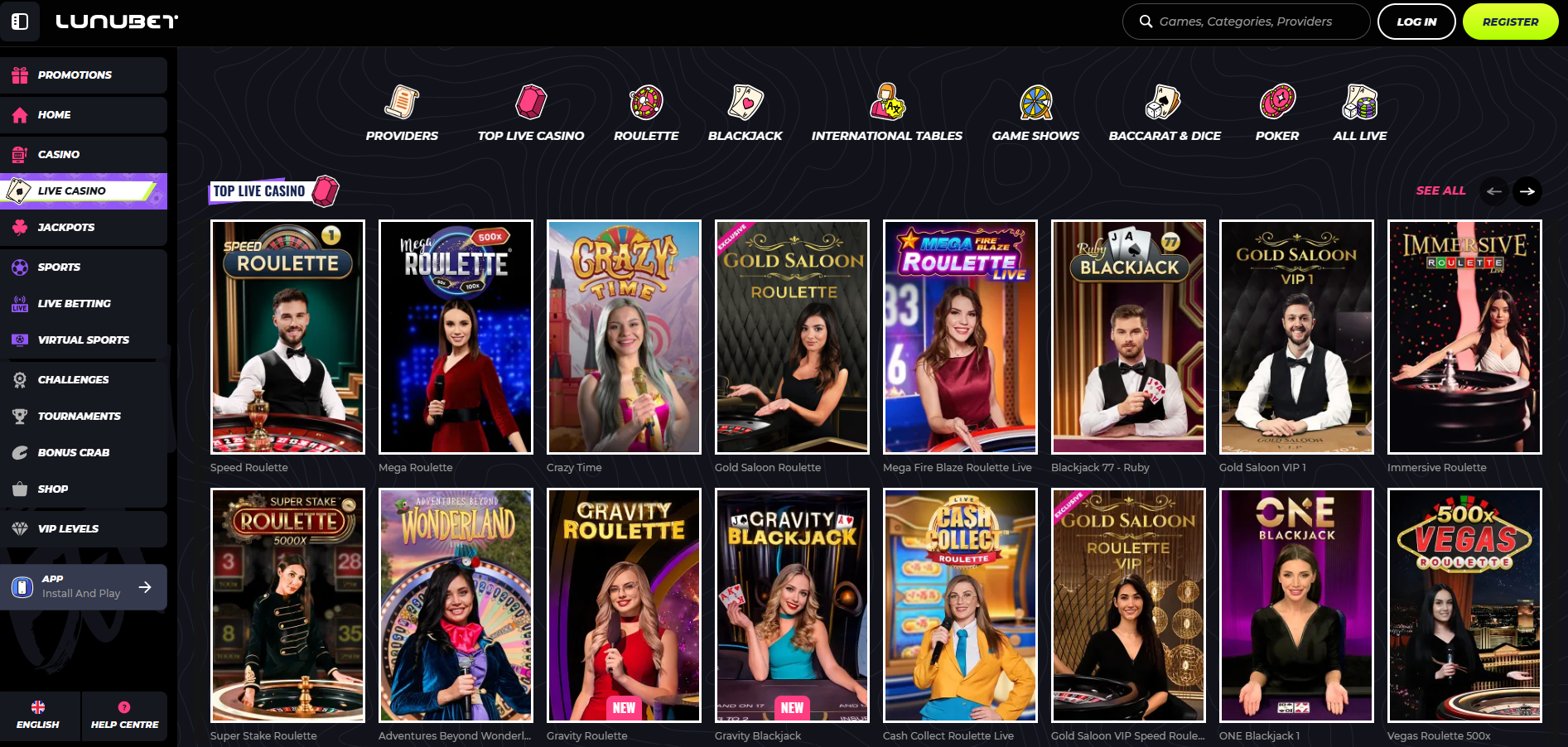 Lunubet Live Casino
