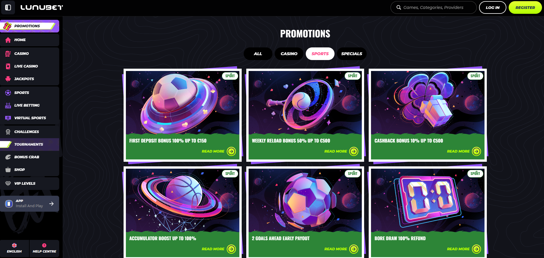 Lunubet Sportsbook Bonus