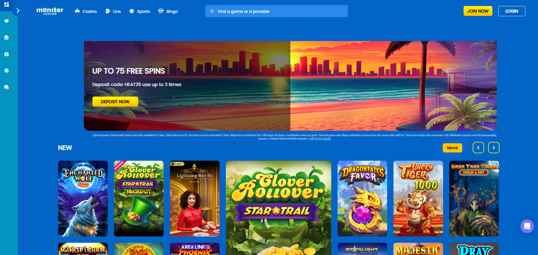 Monster Casino Home Page