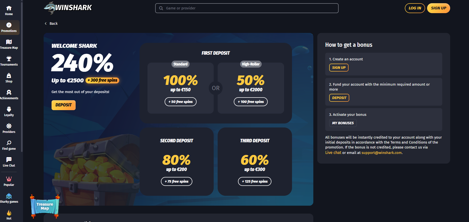 Winshark Casino Bonus