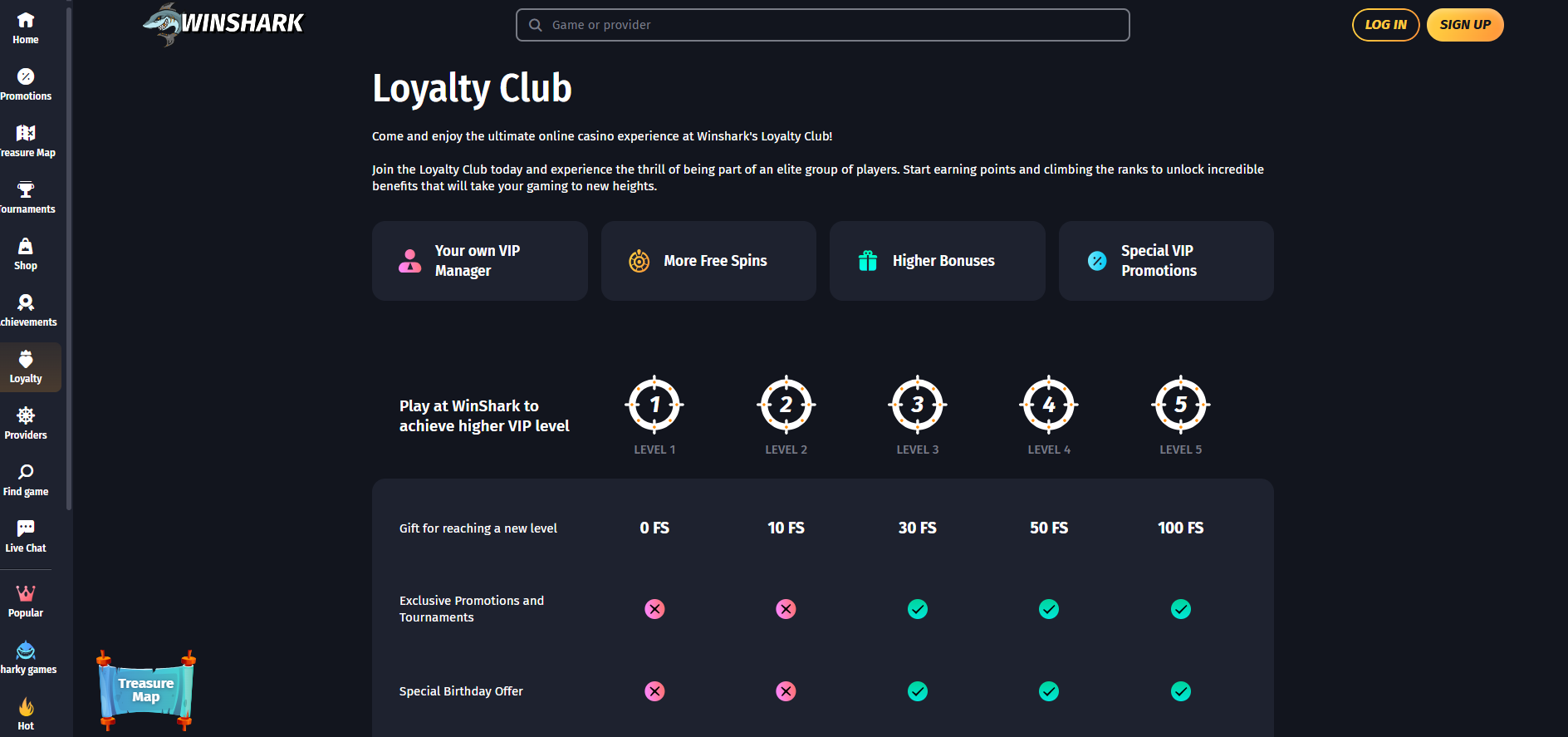 Winshark Loyalty Program