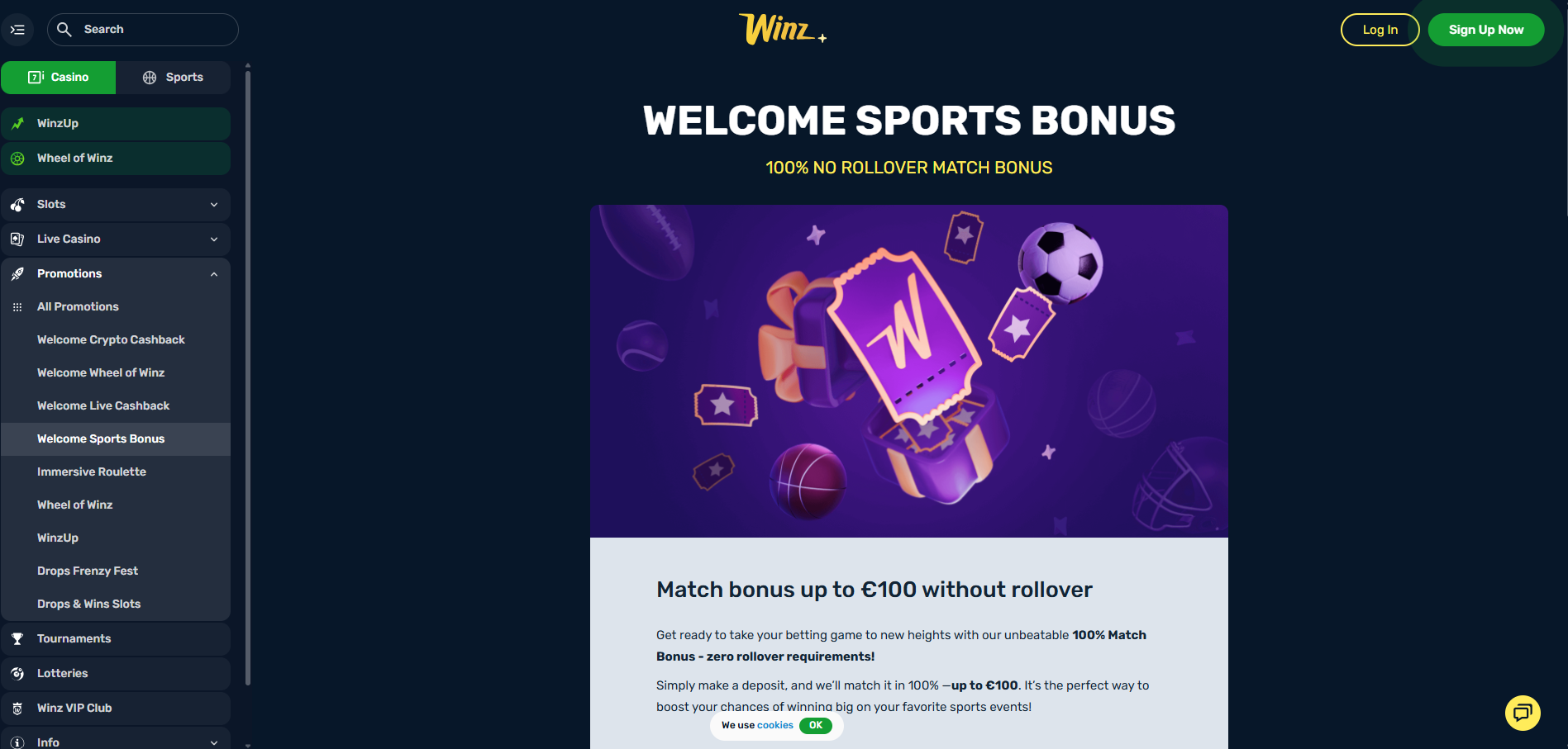 Winz io Sportsbook Welcome Bonus