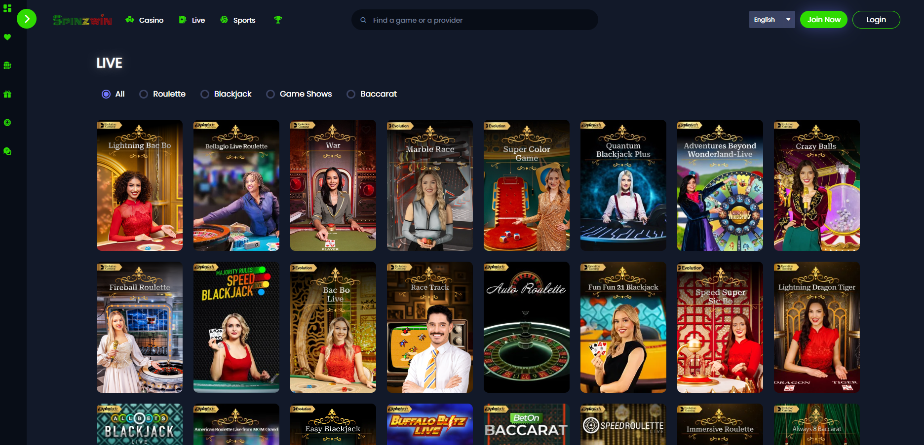 Spinzwin Live Casino