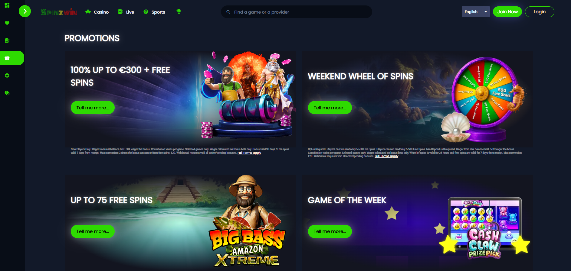 Spinzwin Welcome Bonus