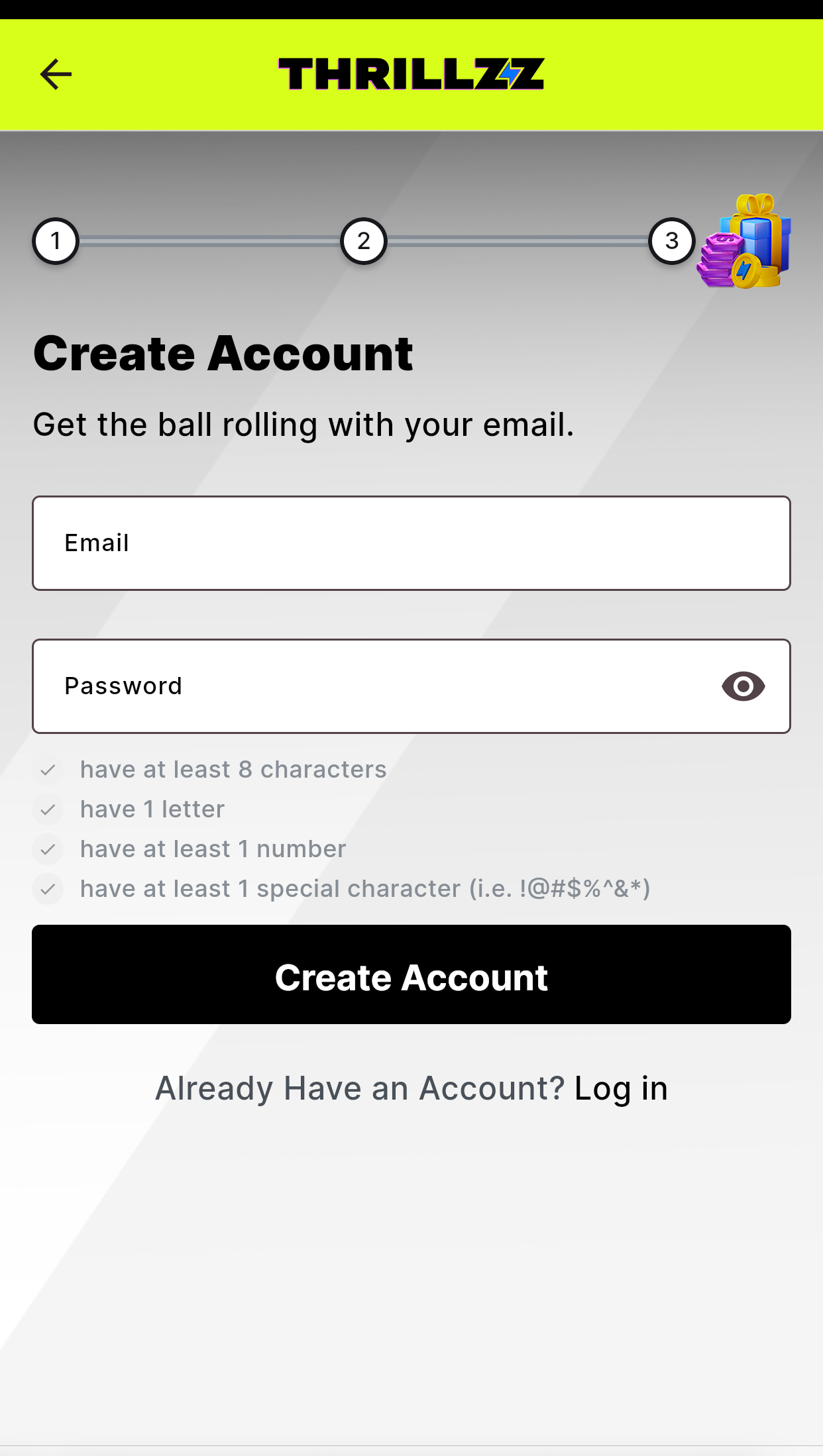 Thrillzz Sign Up