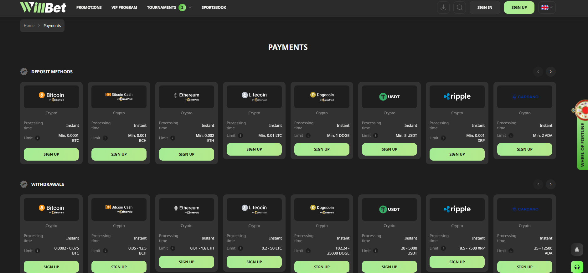Willbet Payments