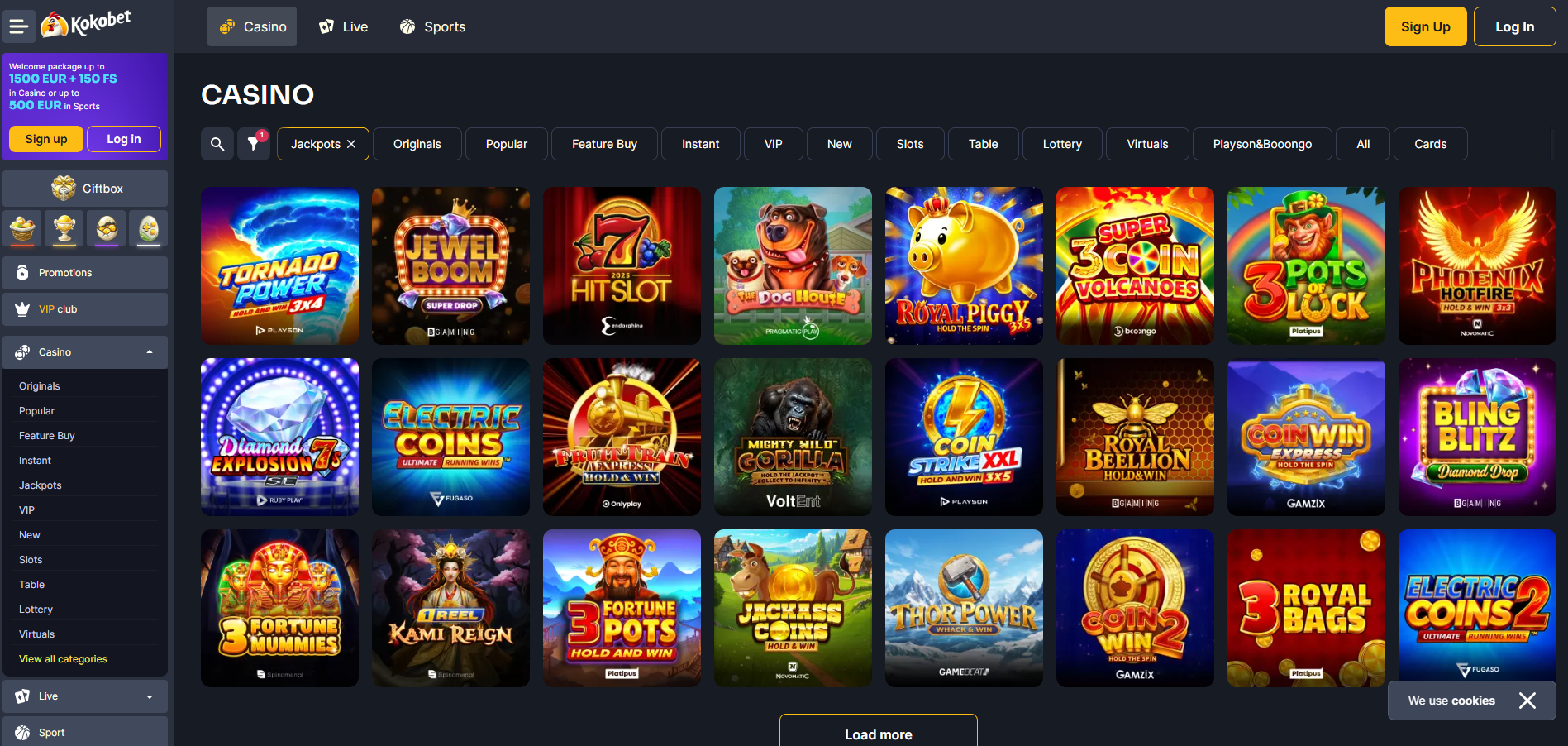 Kokobet jackpots