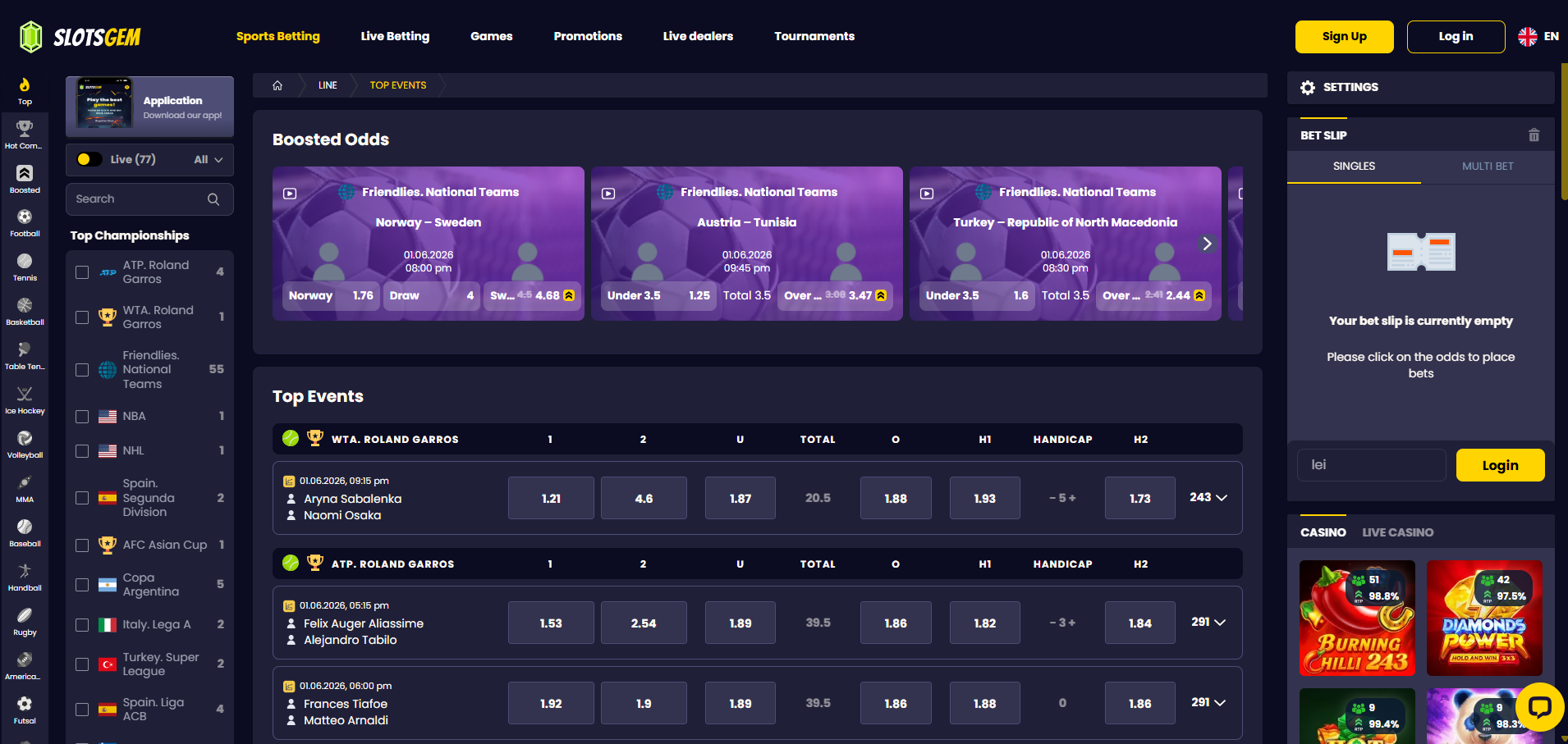SlotsGem Sportsbook