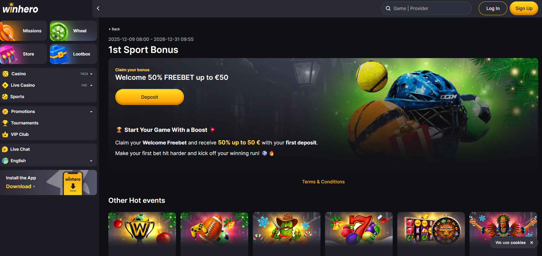 WinHero FreeBet