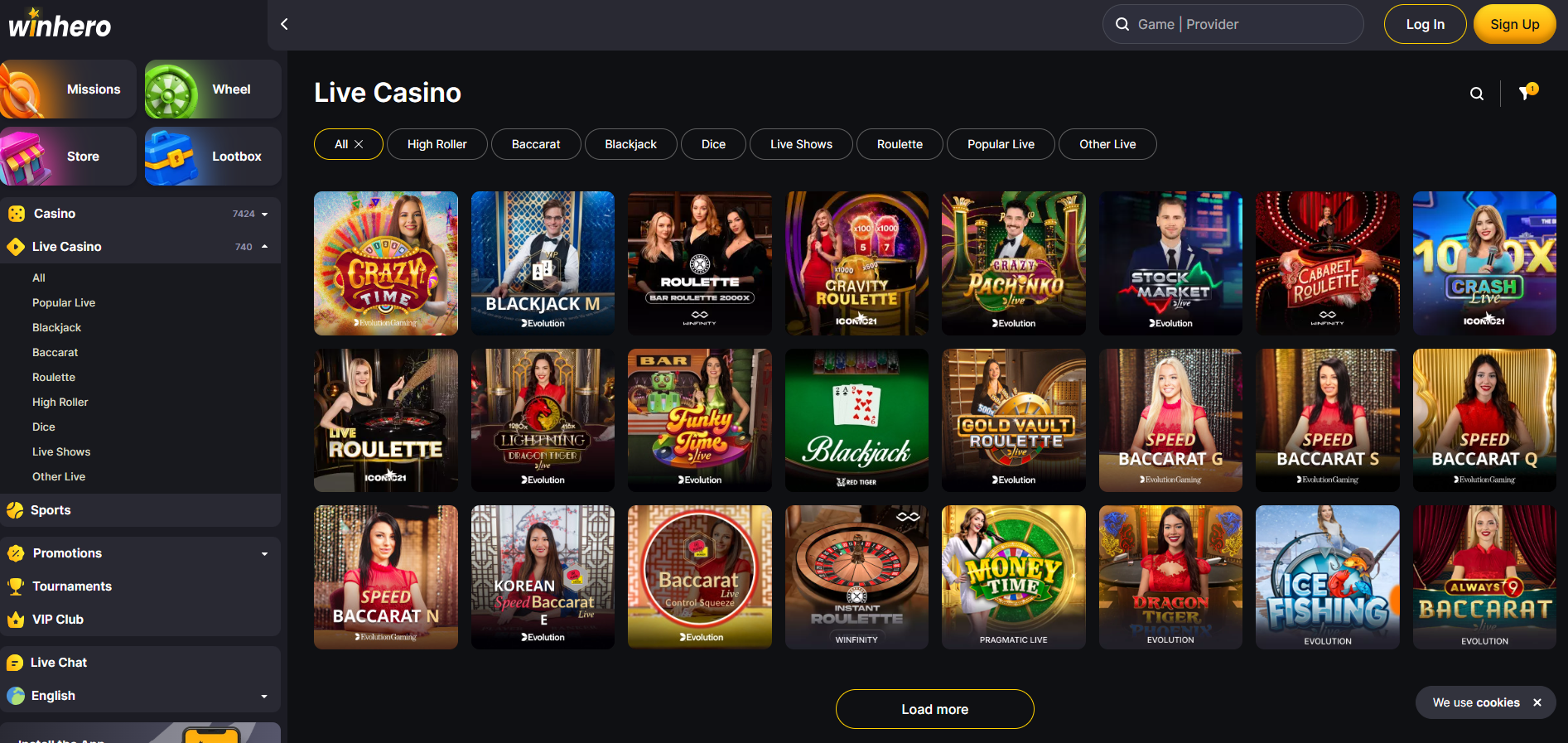 Winhero LiveCasino