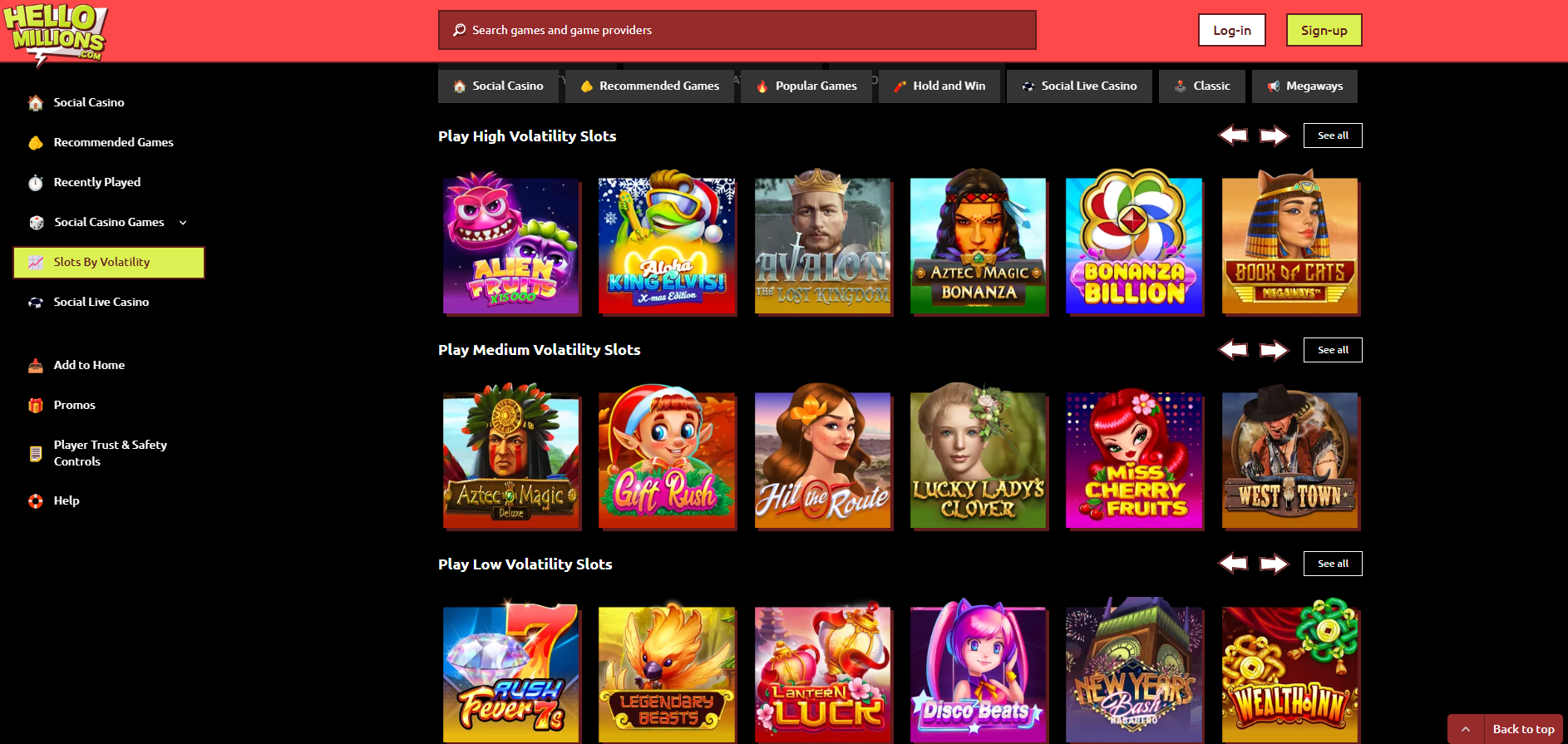 Hello Millions High Volatility Slots