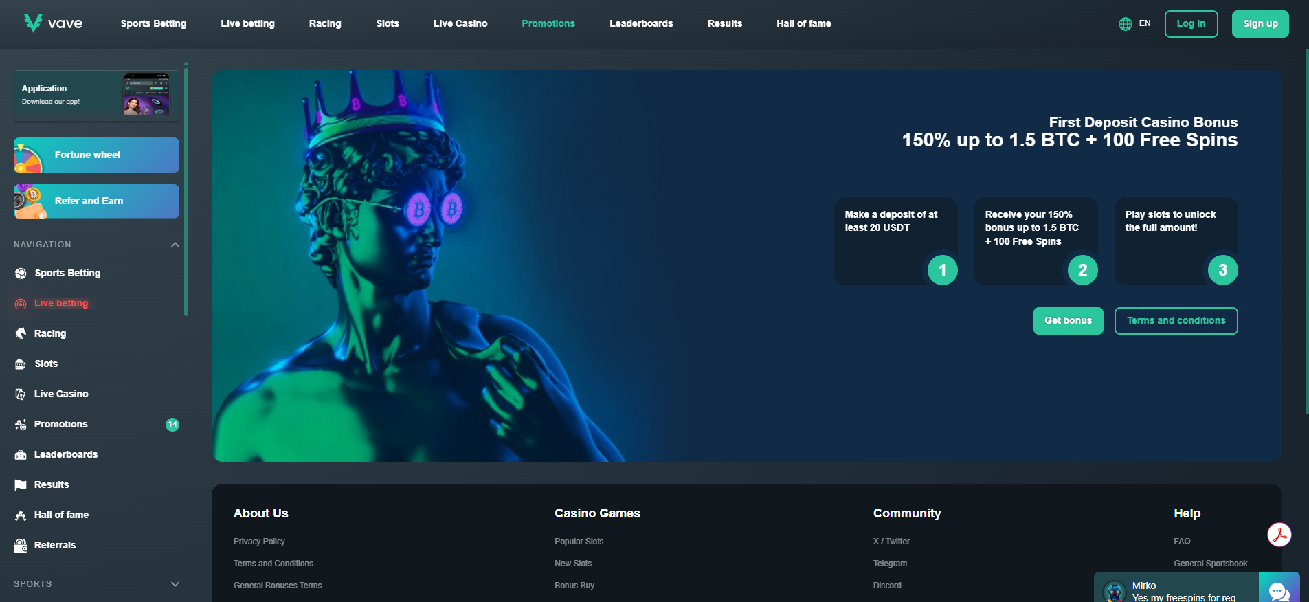Vave Crypto Casino Bonus