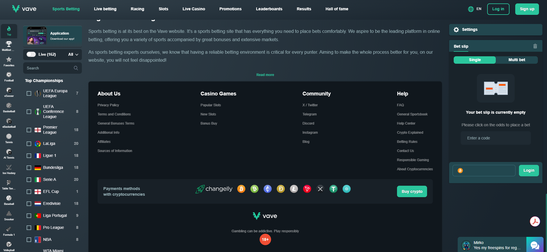 Vave Payment Methods