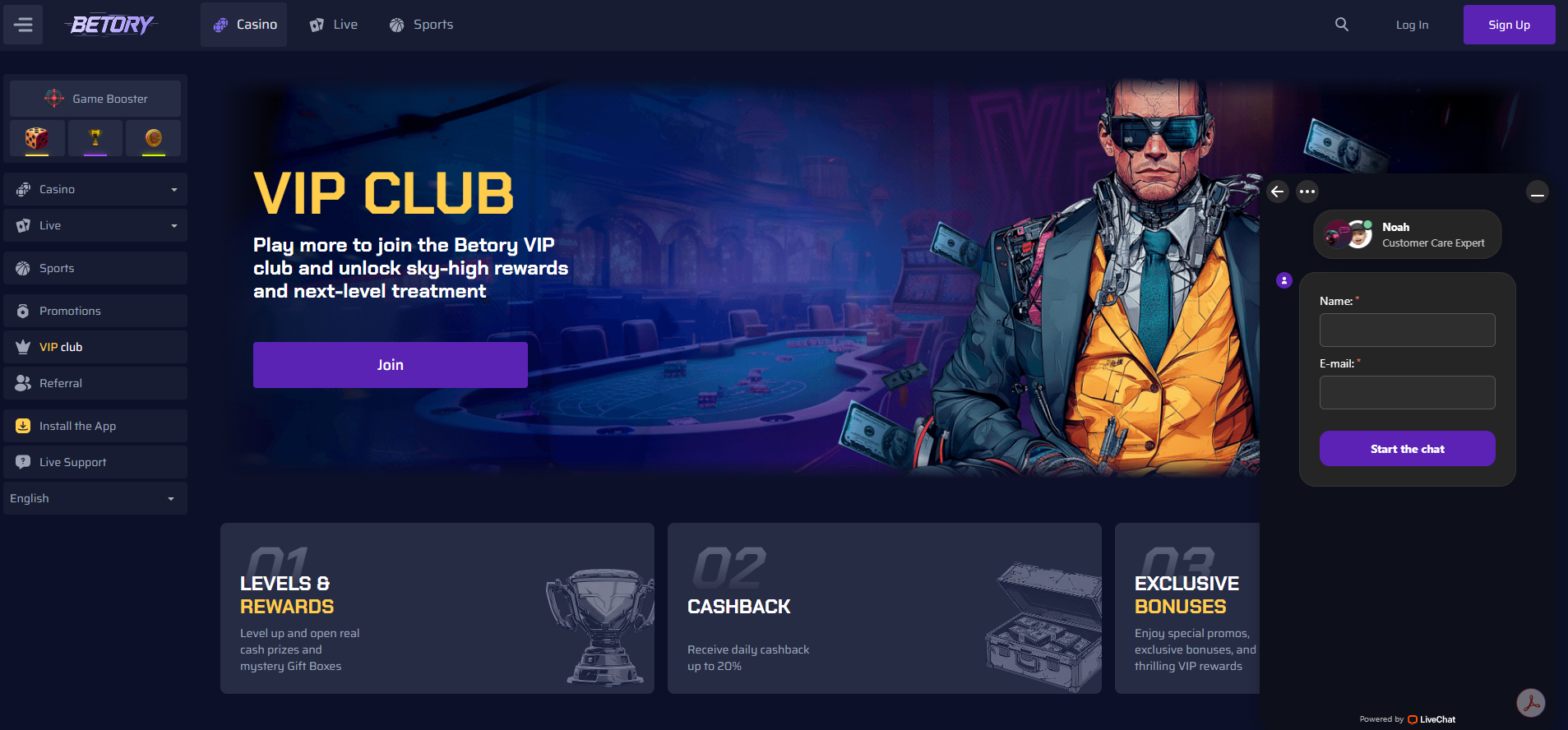 Betory VIP club