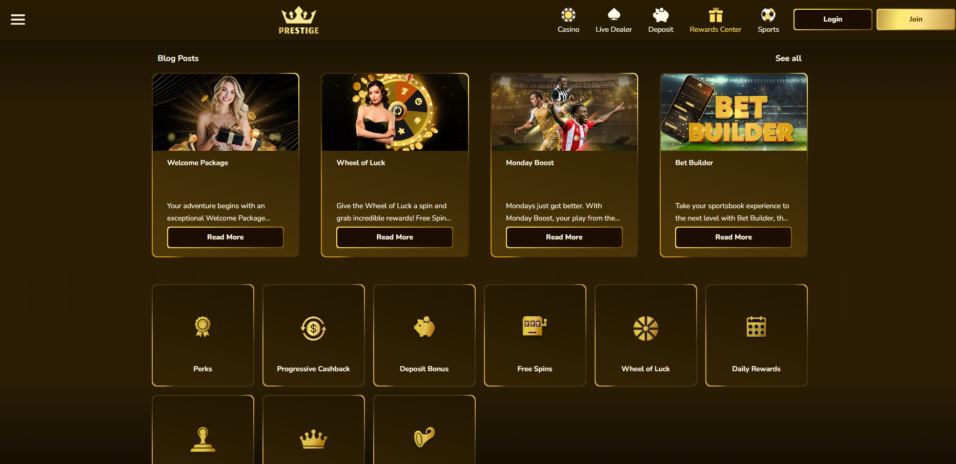 CasinoPrestige Rewards Center