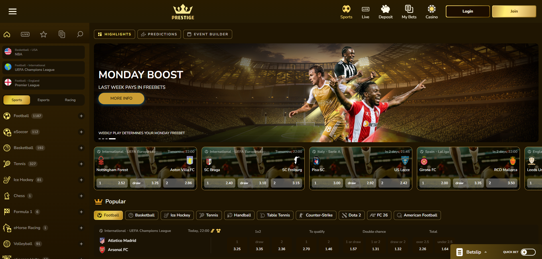 CasinoPrestige Sportsbook