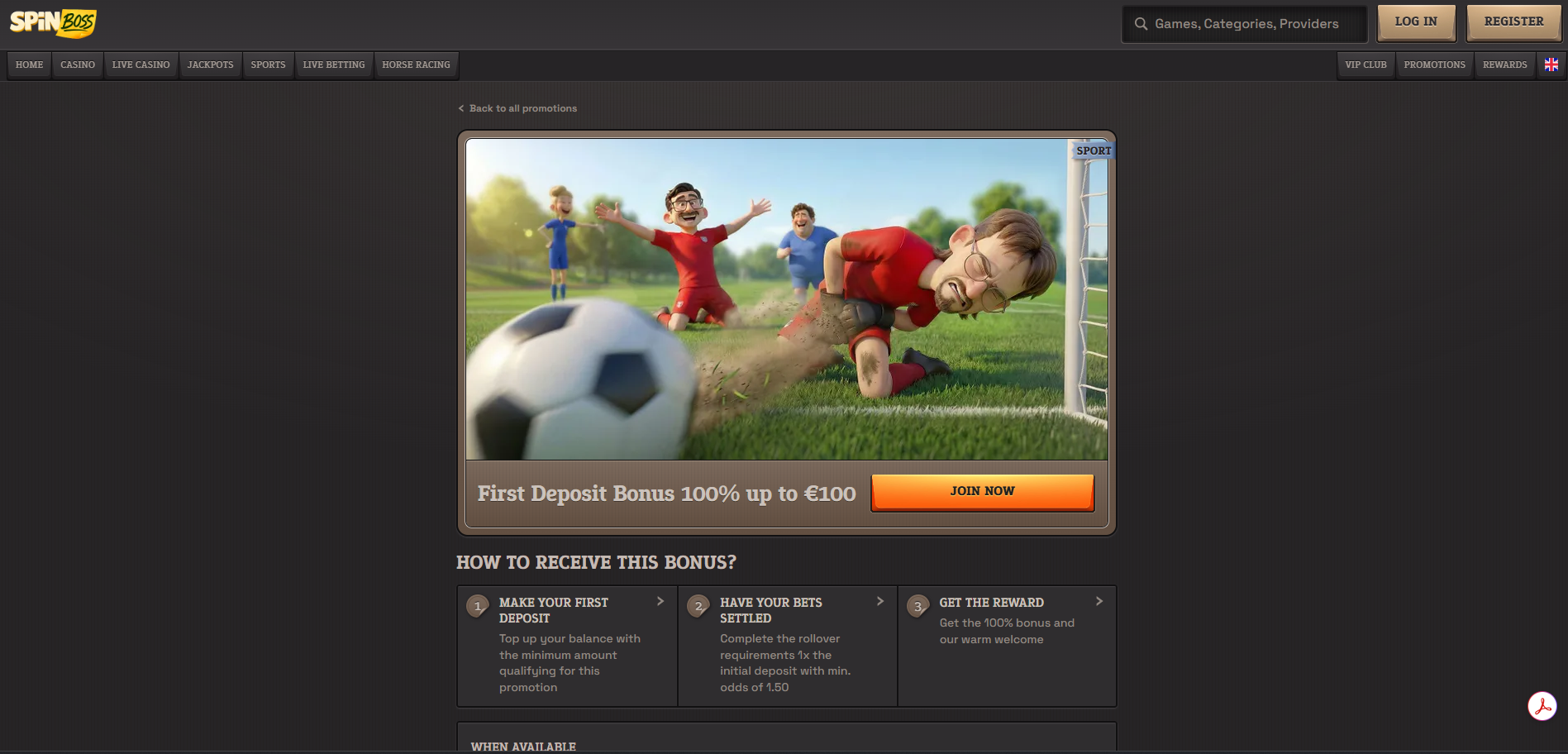 SpinBoss Sportsbook Bonus