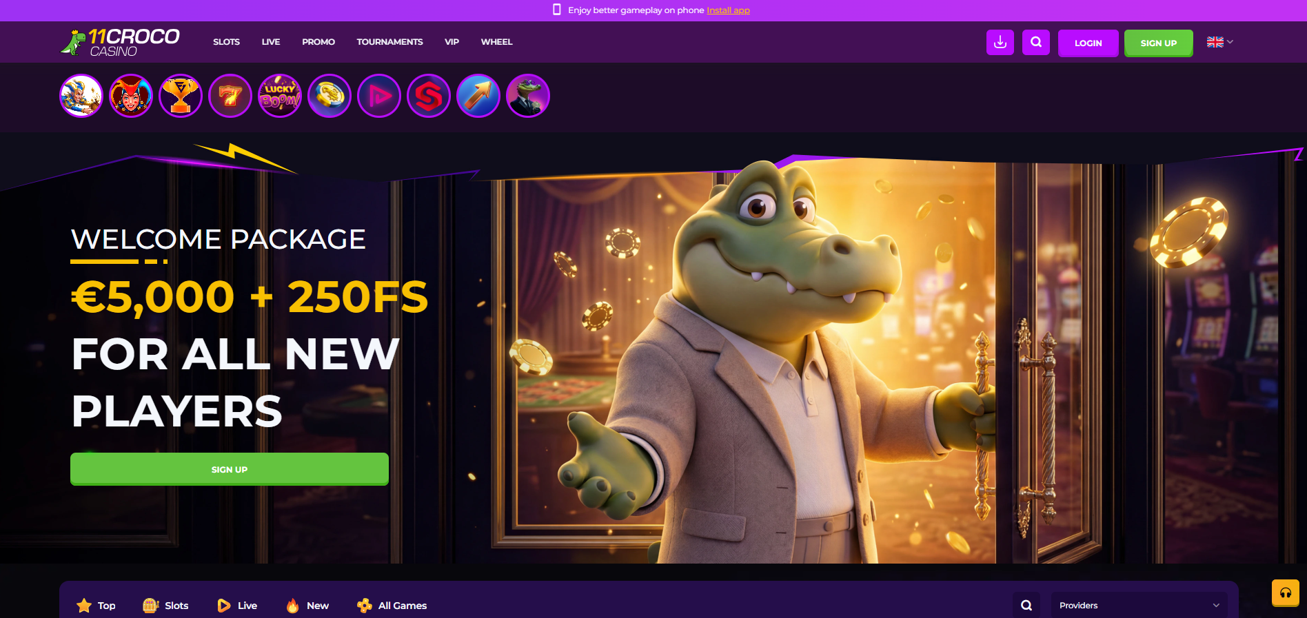 11Croco Casino Home Page
