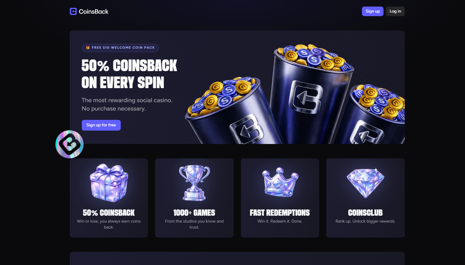 CoinsBack Home Page