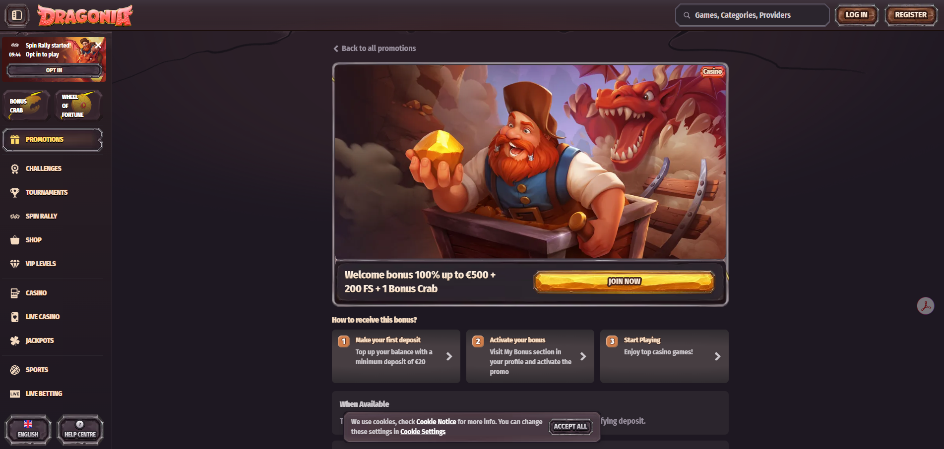 Dragonia Casino Bonus