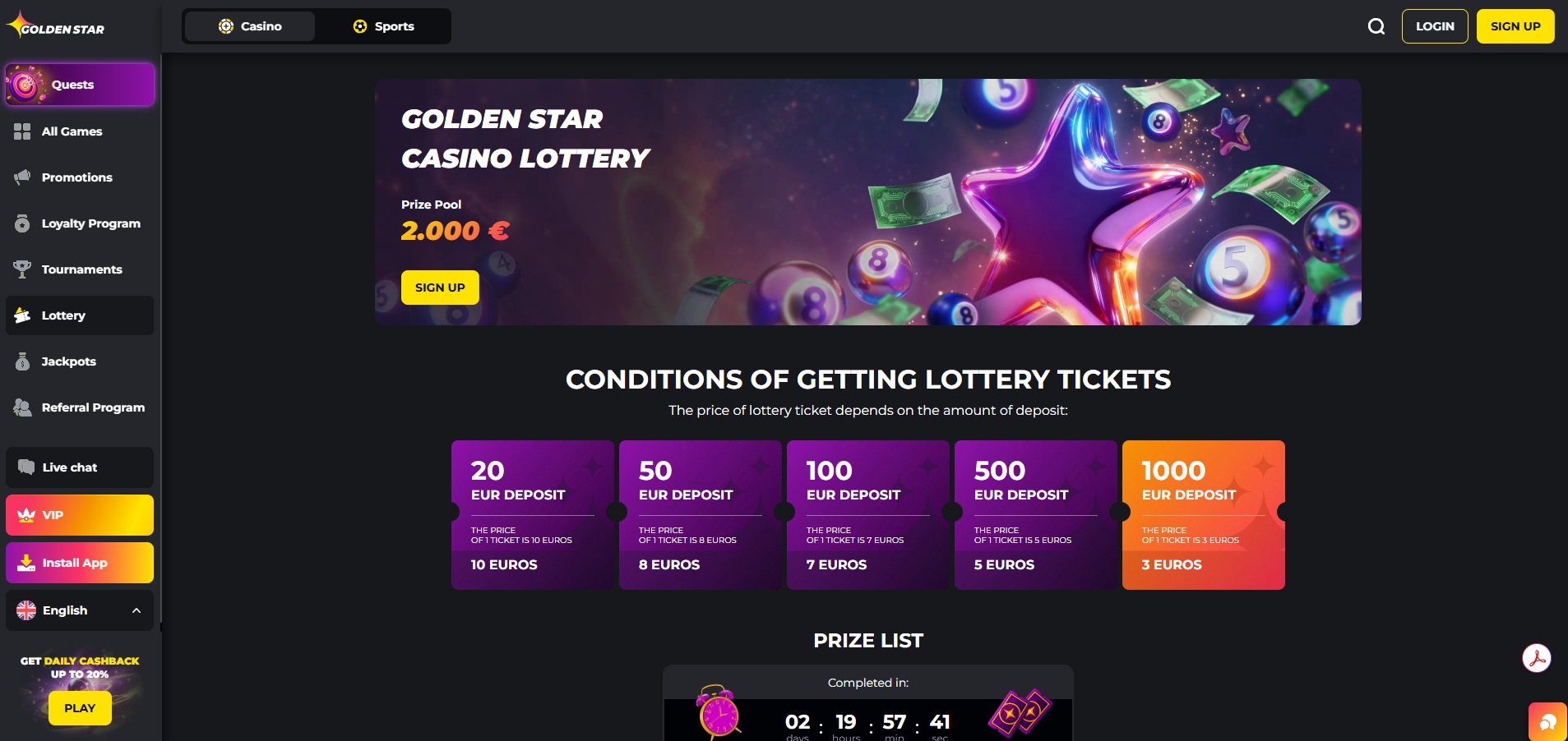 GoldenStar Lottery
